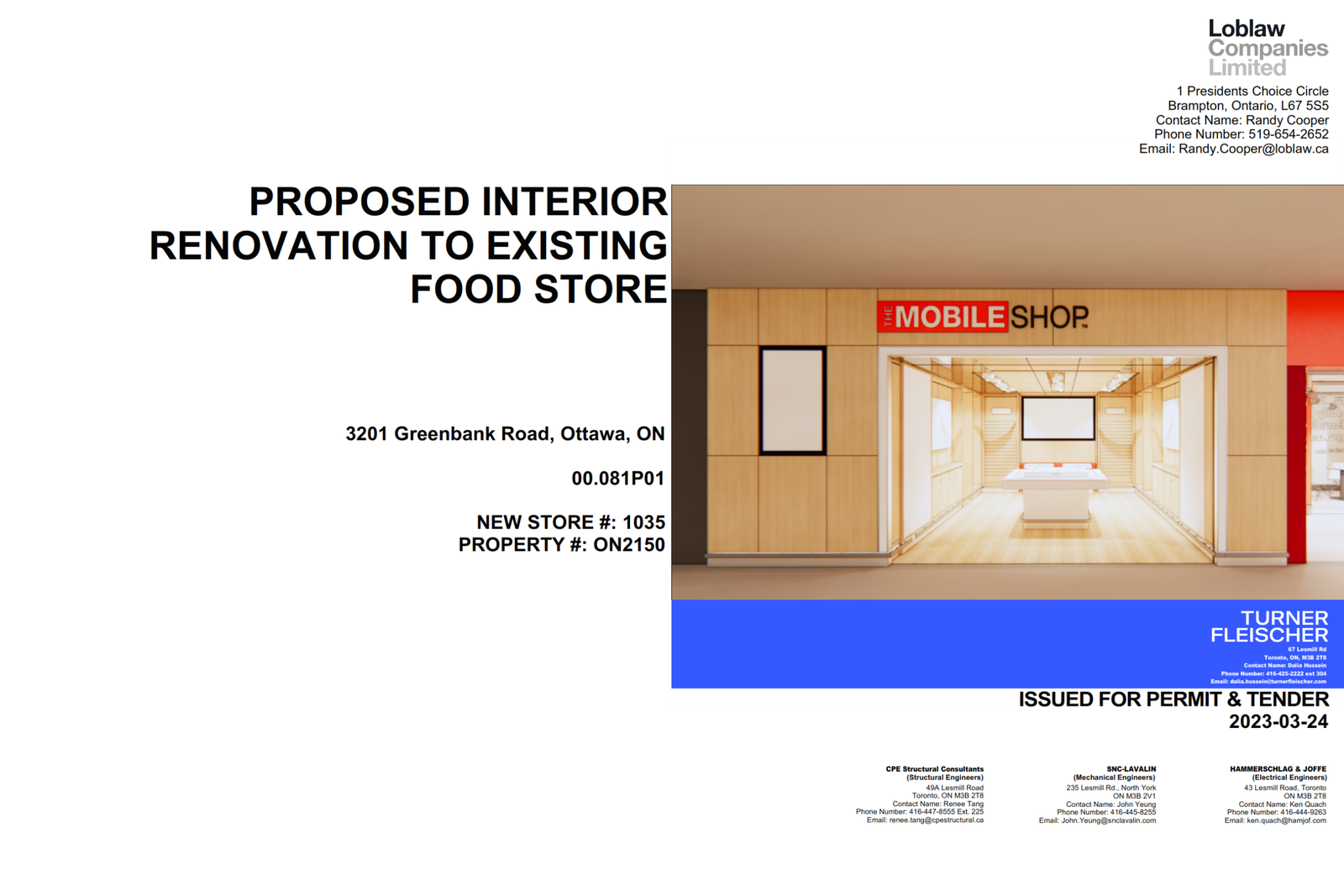 proposed interior renovation to existing food store